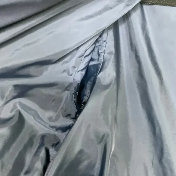 Navy Blue Vintage 70s 80s Trench Coat Horn Button Style Belted Classic Medium - Picture 13 of 15